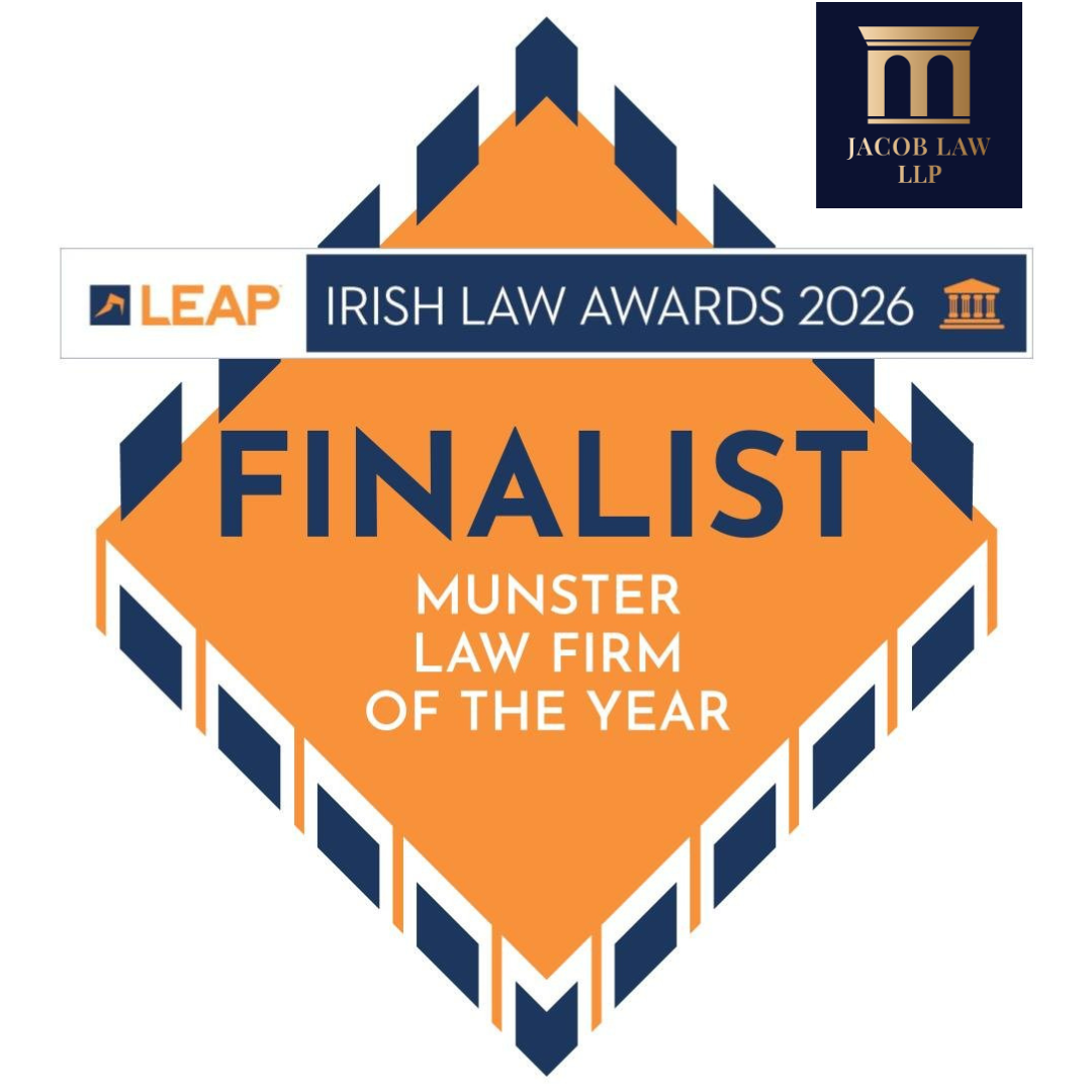 jacob law finalist badge irish law awards - law firm of the year